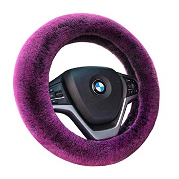 Auto-living Faux Wool Fluffy Steering Wheel Cover