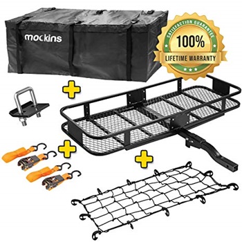 Mockins Hitch Mount Cargo Carrier with Cargo Bag and Net