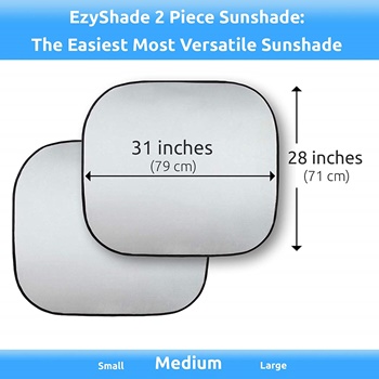 EzyShade Windshield Sun Shade + Bonus Item, Medium