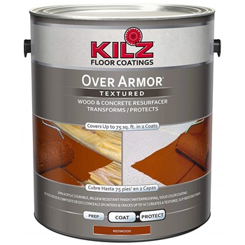 KILZ Over Armor Textured Wood-Concrete Coating, 1 gallon, Redwood