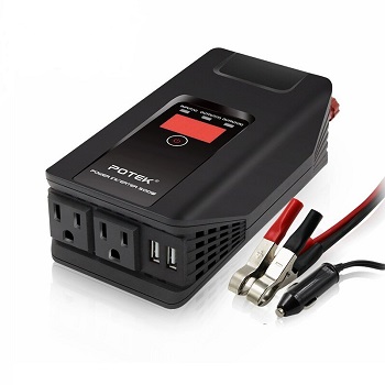 POTEK 500W Power Inverter with Digital Display Dual AC Outlets